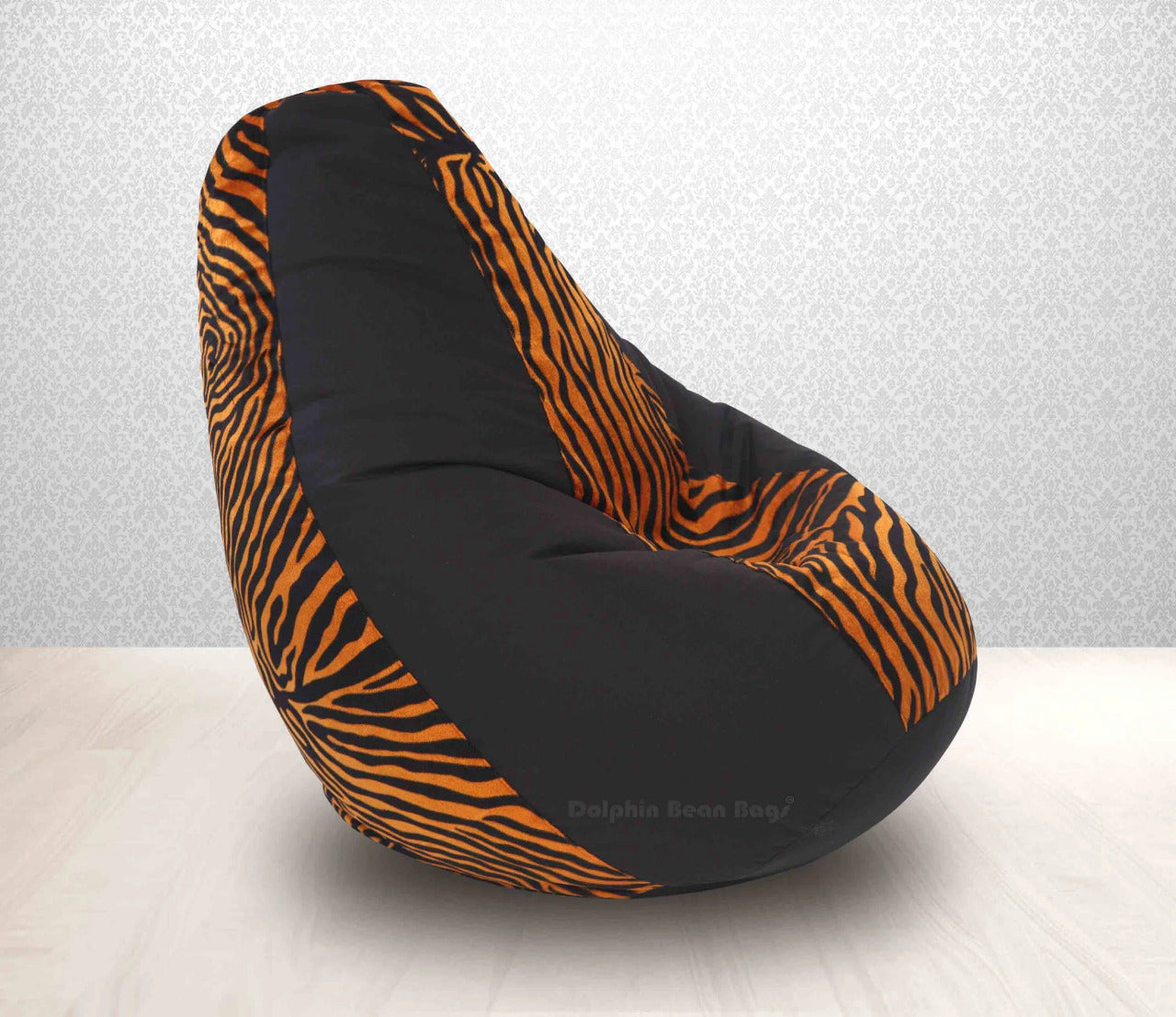 Bean Bag : XXL BLACKGOLDEN ZEBRA-FABRIC-FILLED & WASHABLE (with Beans)