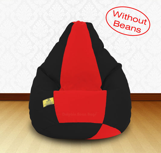 Bean Bag XXL BLACK RED-FABRIC-COVERS(WITHOUT BEANS)