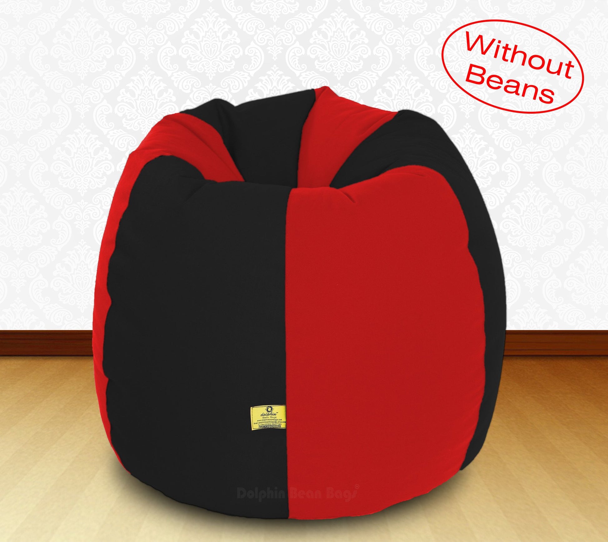 Bean Bag XXL BLACK RED-FABRIC-COVERS(WITHOUT BEANS)
