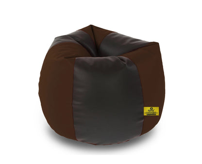 Bean Bag : XXL BLACK & BROWN BEAN BAG-FILLED (With Beans)