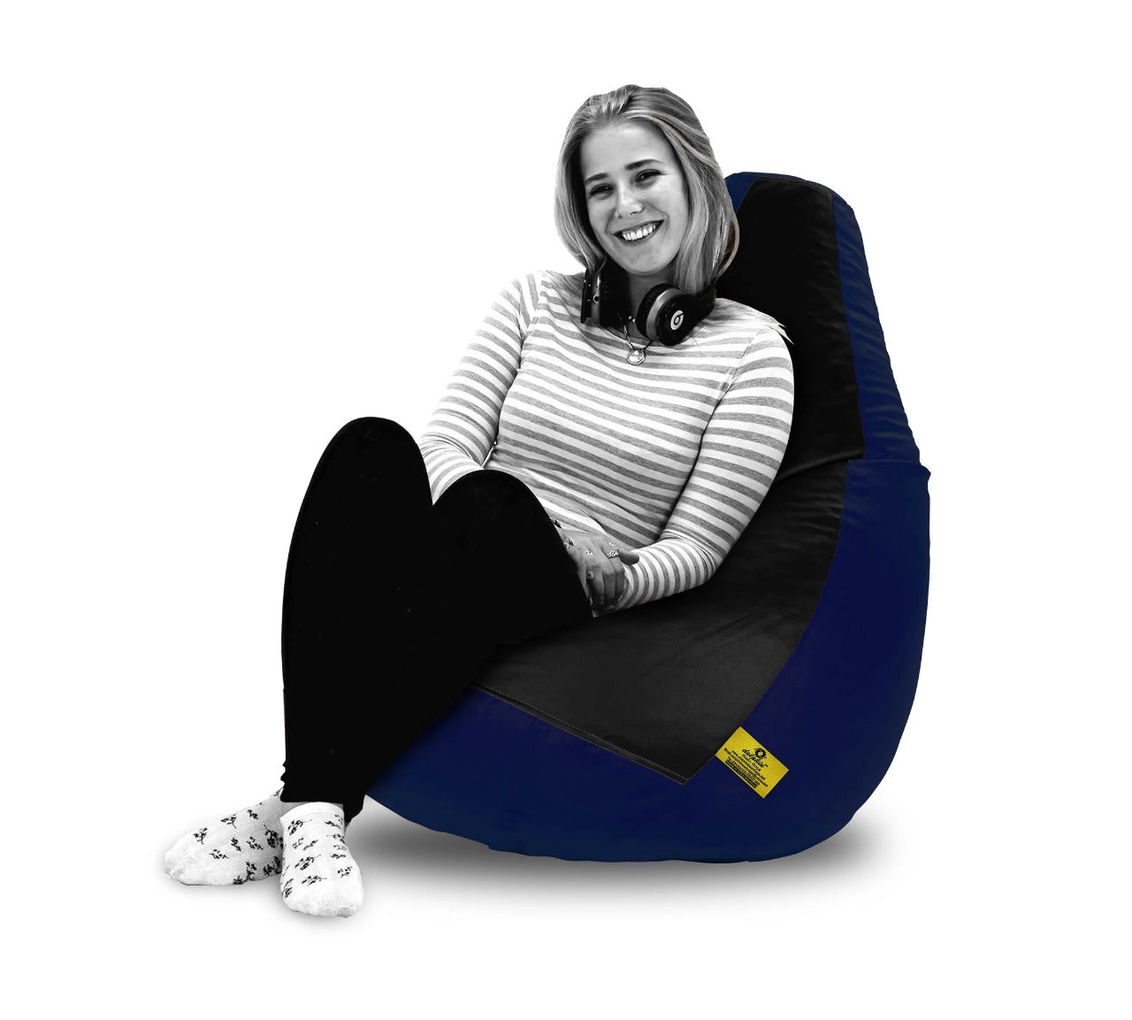 Bean Bag : 2XL BLACK&N.BLUE BEAN BAG-FILLED(With Beans)