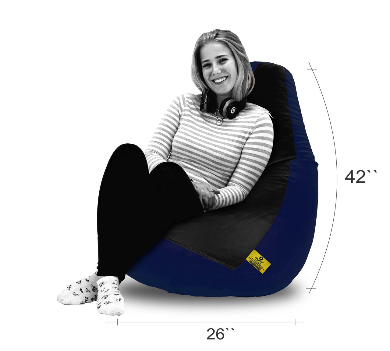 Bean Bag : 2XL BLACK&N.BLUE BEAN BAG-FILLED(With Beans)