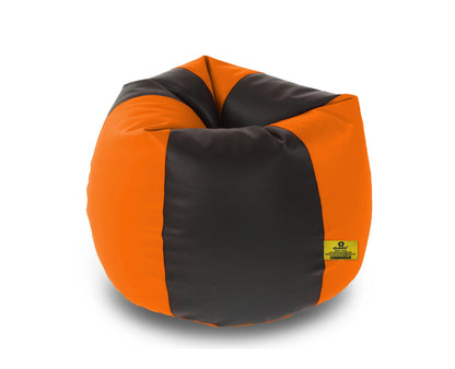Bean Bag : XXL BLACK & ORANGE BEAN BAG-FILLED (With Beans)