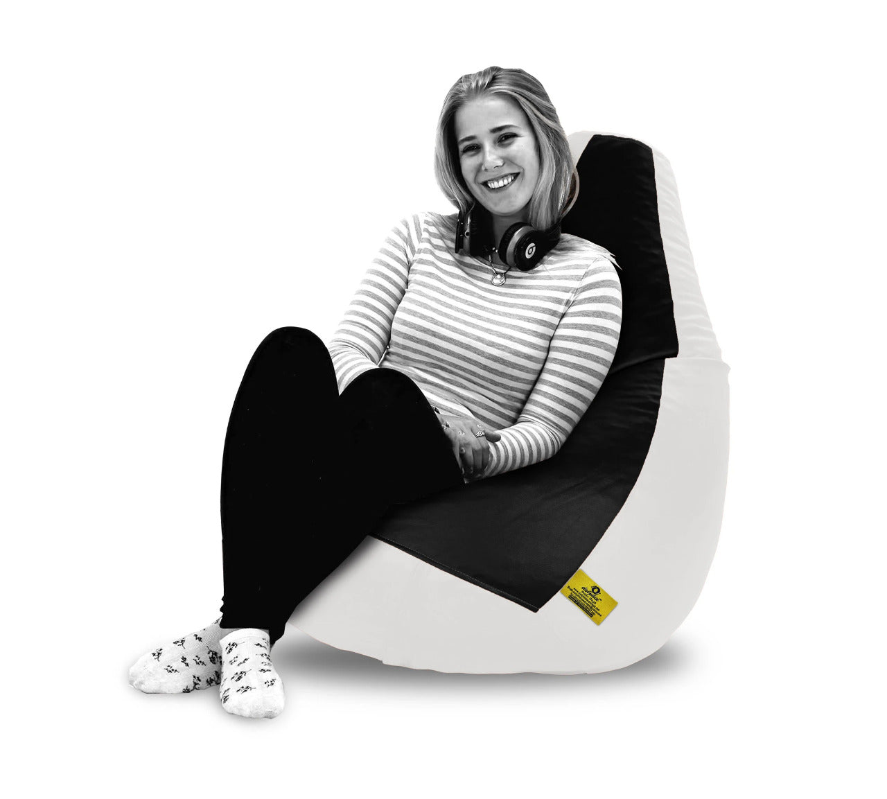 Bean Bag : 2XL BLACK&WHITE BEAN BAG-FILLED(With Beans)