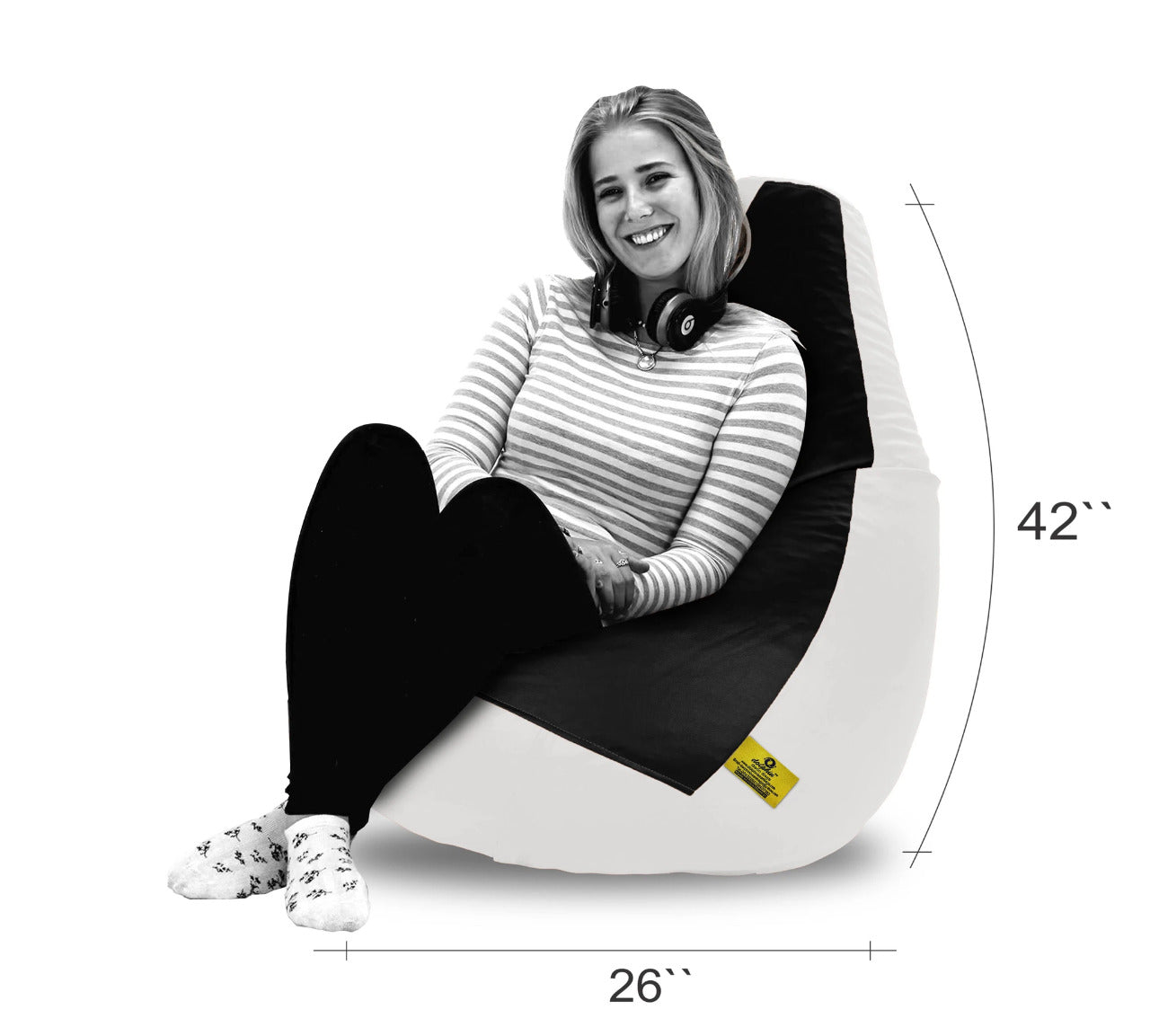 Bean Bag : 2XL BLACK&WHITE BEAN BAG-FILLED(With Beans)