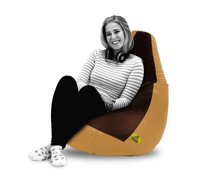 Bean Bag : 2XL BROWN&BEIGE BEAN BAG-FILLED(With Beans)