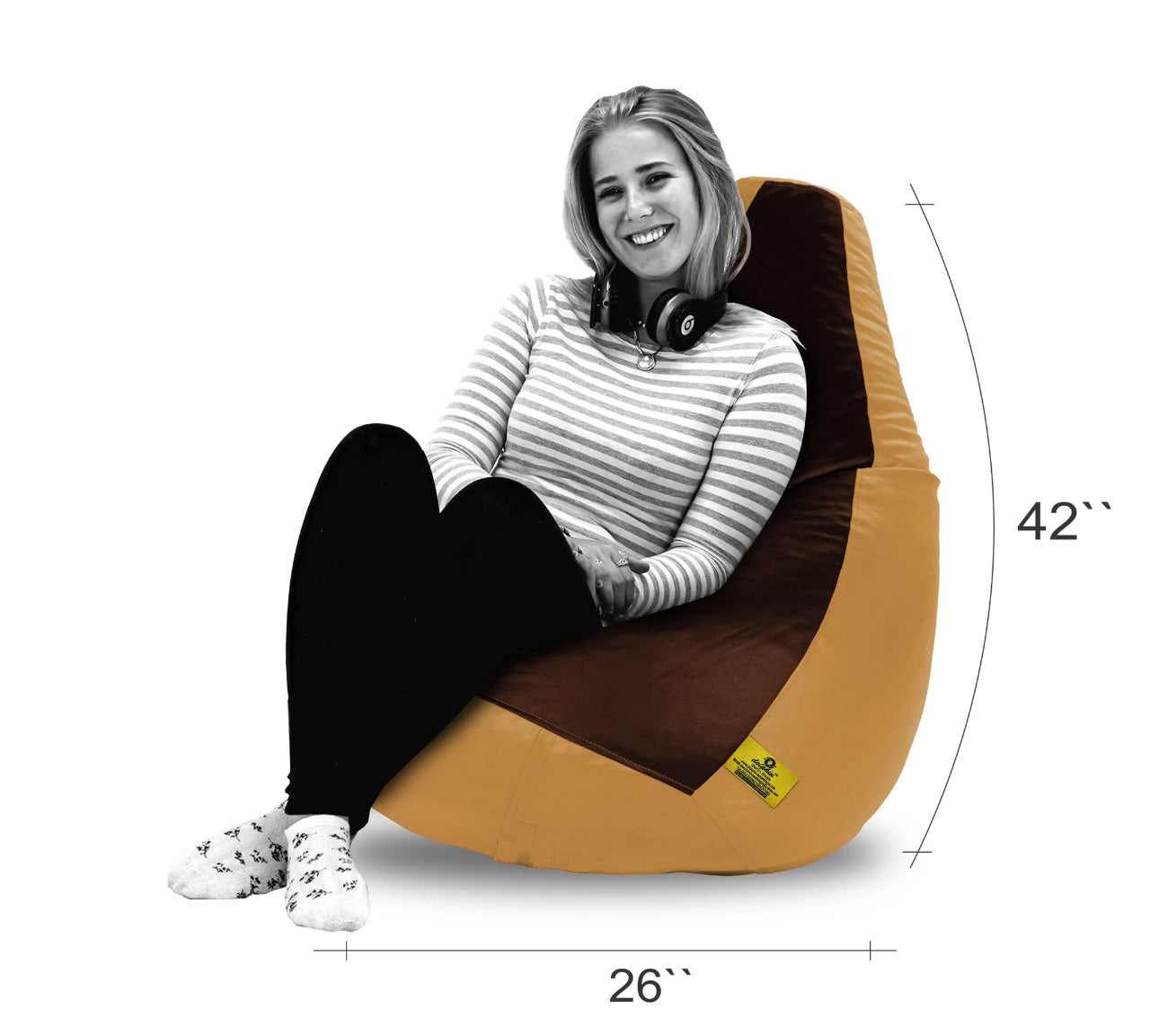 Bean Bag : 2XL BROWN&BEIGE BEAN BAG-FILLED(With Beans)