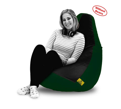 Bean Bag: XXL Black & B.Green Bean Bag Cover (Without Beans)