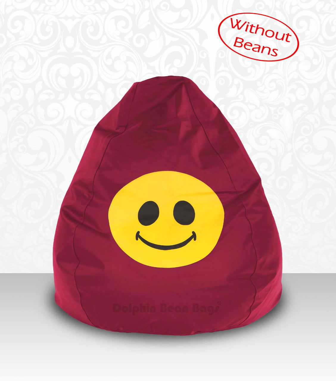 Bean Bag : XL Bean Bag Maroon Smiley Cover (Without Beans)
