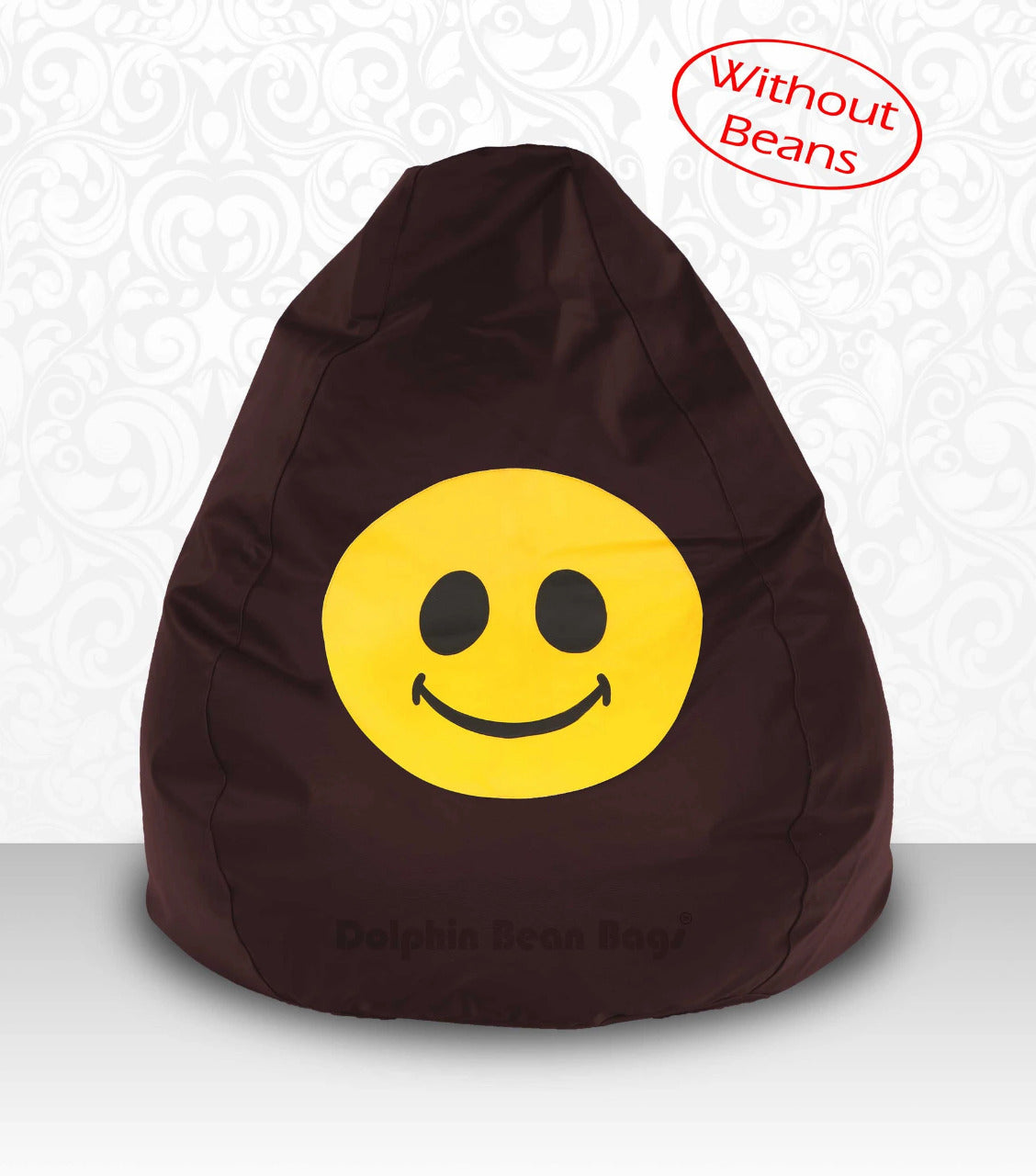 Bean Bag: XXL Bean Bag Brown-Smiley-Cover (Without Beans)