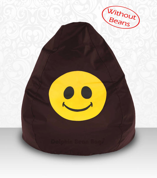 Bean Bag: XXL Bean Bag Brown-Smiley-Cover (Without Beans)