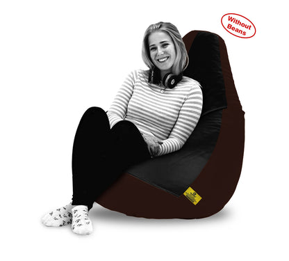 Bean Bag: XXL Black & Brown Bean Bag Cover (Without Beans)
