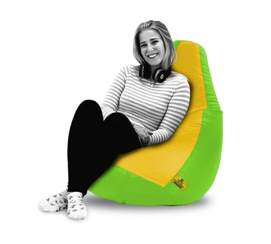 Bean Bag : XXL F.GREEN & YELLOW BEAN BAG-FILLED (With Beans)