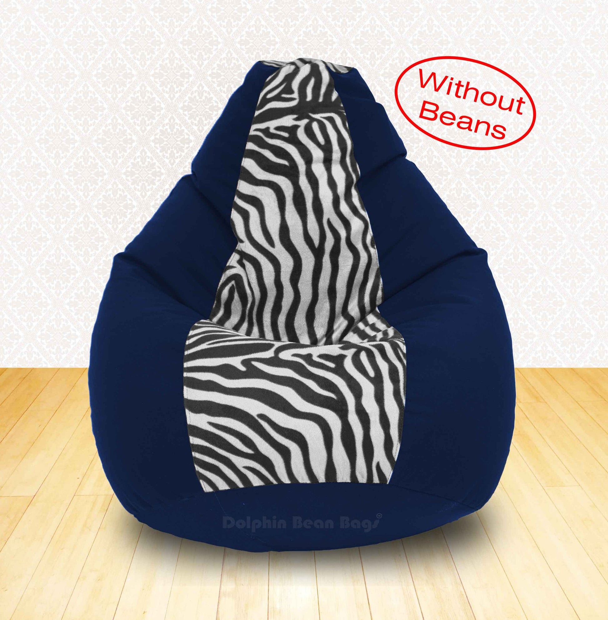Bean Bag XXL N.BLUE ZEBRA(BLK-WHITE)-FABRIC-COVERS(WITHOUT BEANS)