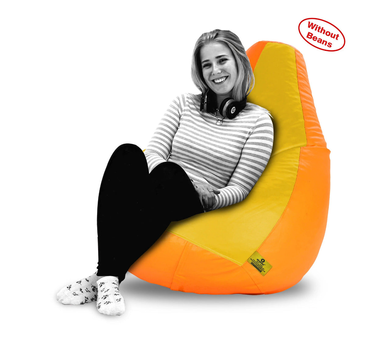 Bean Bag XXL ORANGE&YELLOW BEAN BAG-COVERS(Without Beans)