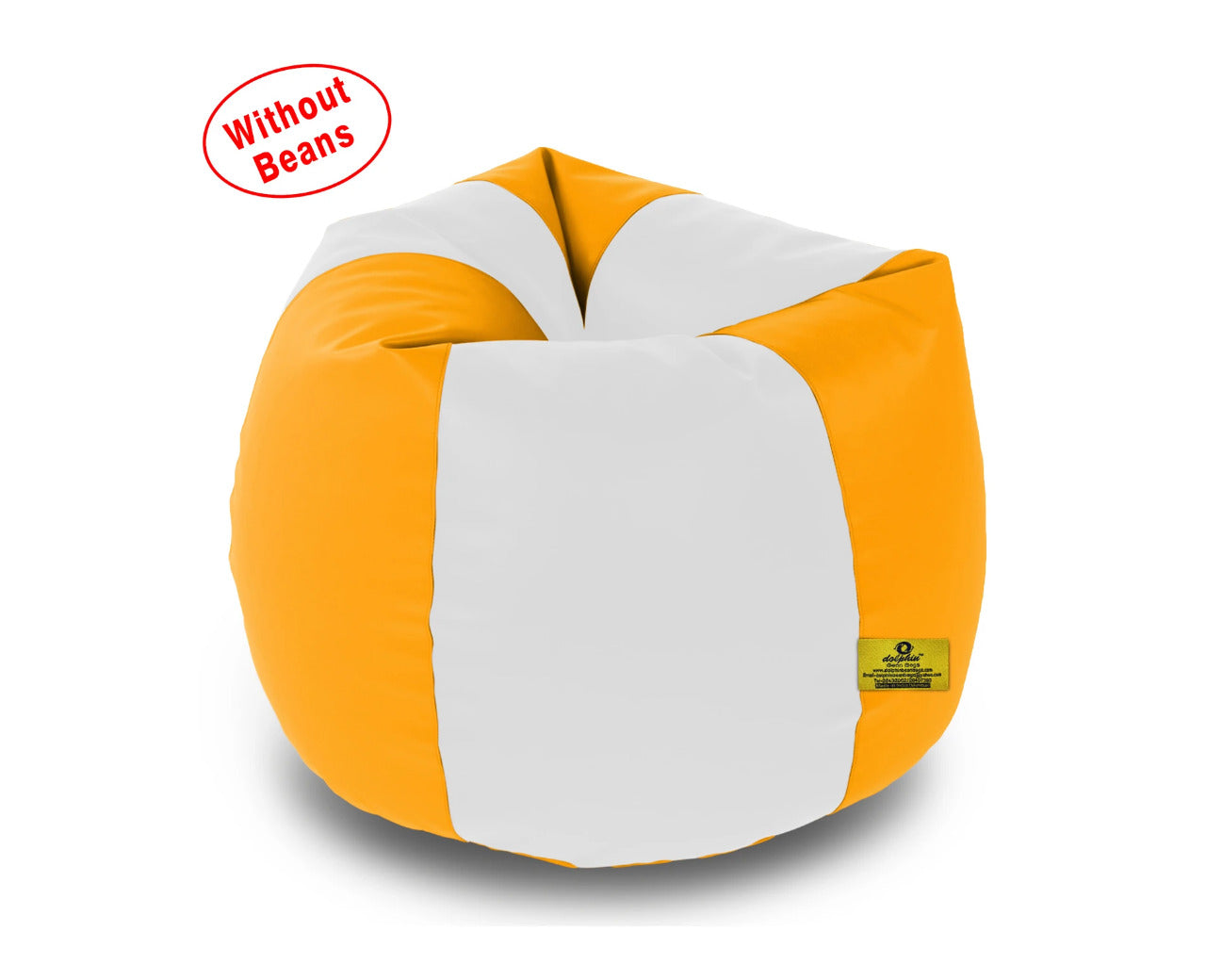 Bean Bag XXL WHITE&YELLOW BEAN BAG-COVERS(Without Beans)