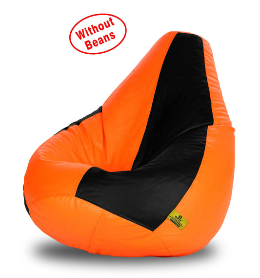 Bean Bag XXXL BLACK&ORANGE BEAN BAG-COVER (Without Beans)