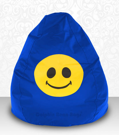 Bean Bag : XXXL Bean Bag R.Blue-Smiley-FILLED (with Beans)