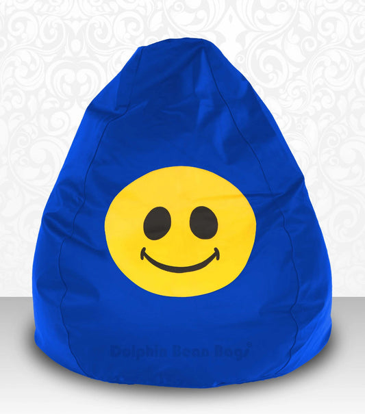 Bean Bag : XXXL Bean Bag R.Blue-Smiley-FILLED (with Beans)