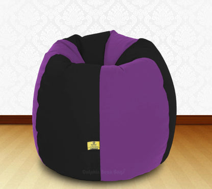 Bean Bag : XXXL Black/Purple-FABRIC-FILLED & WASHABLE (with Beans)