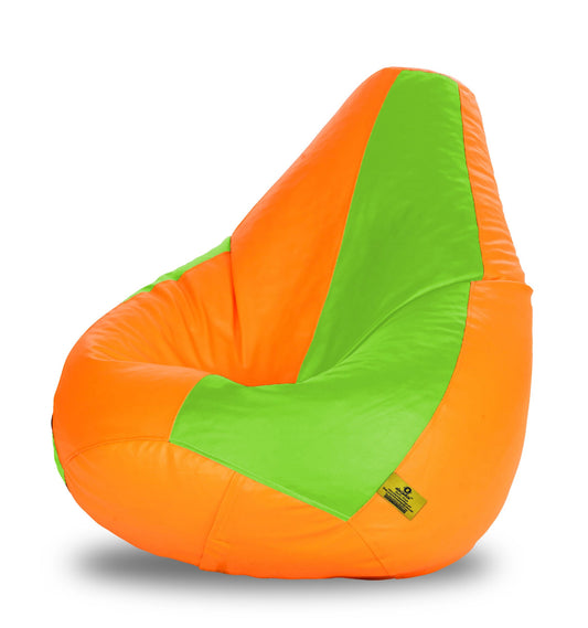 Bean Bag : XXXL F.GREEN & ORANGE BEAN BAG-FILLED(With Beans)