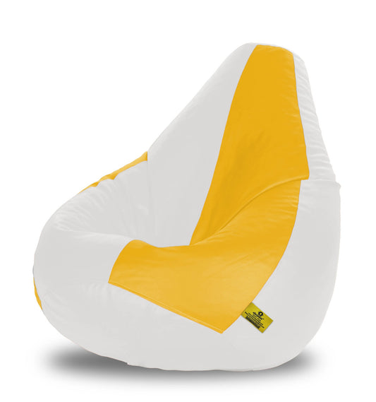 Bean Bag : XXXL WHITE & YELLOW BEAN BAG-FILLED(With Beans)