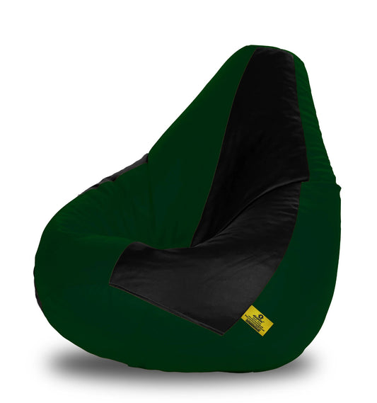 Bean Bags : XXL BLACK & B.GREEN BEAN BAG-FILLED (With Beans)