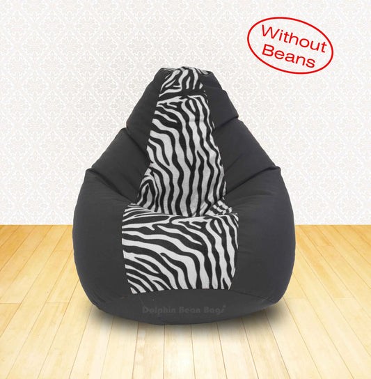 Bean bag : XL Black Zebra(Blk-White)-FABRIC-COVERS(without Beans)