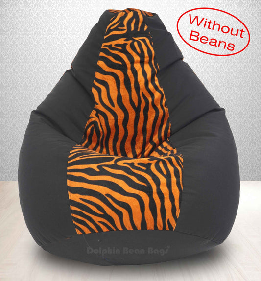 Bean bag XXXL BLACK GOLDEN ZEBRA-FABRIC-COVERS WITHOUT BEANS-2