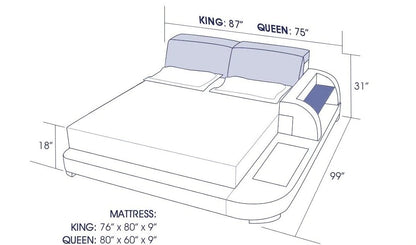 Bed HUNK Platform Bed with Storage