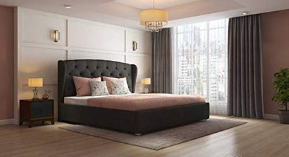 Bed Turcar King Size Charcoal Grey Upholstered Storage Bed