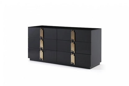 Bedroom Set : Black & Gold Bedroom Set