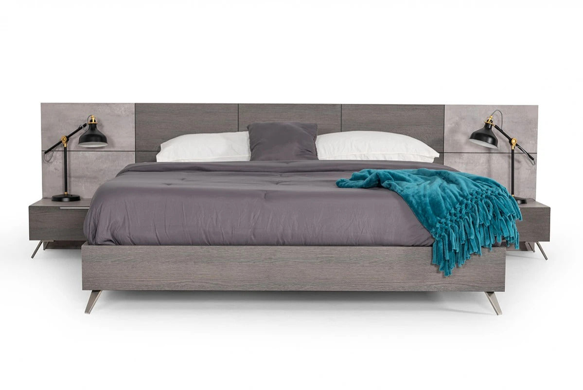 Bedroom Set Faux Concrete & Grey Bedroom Set
