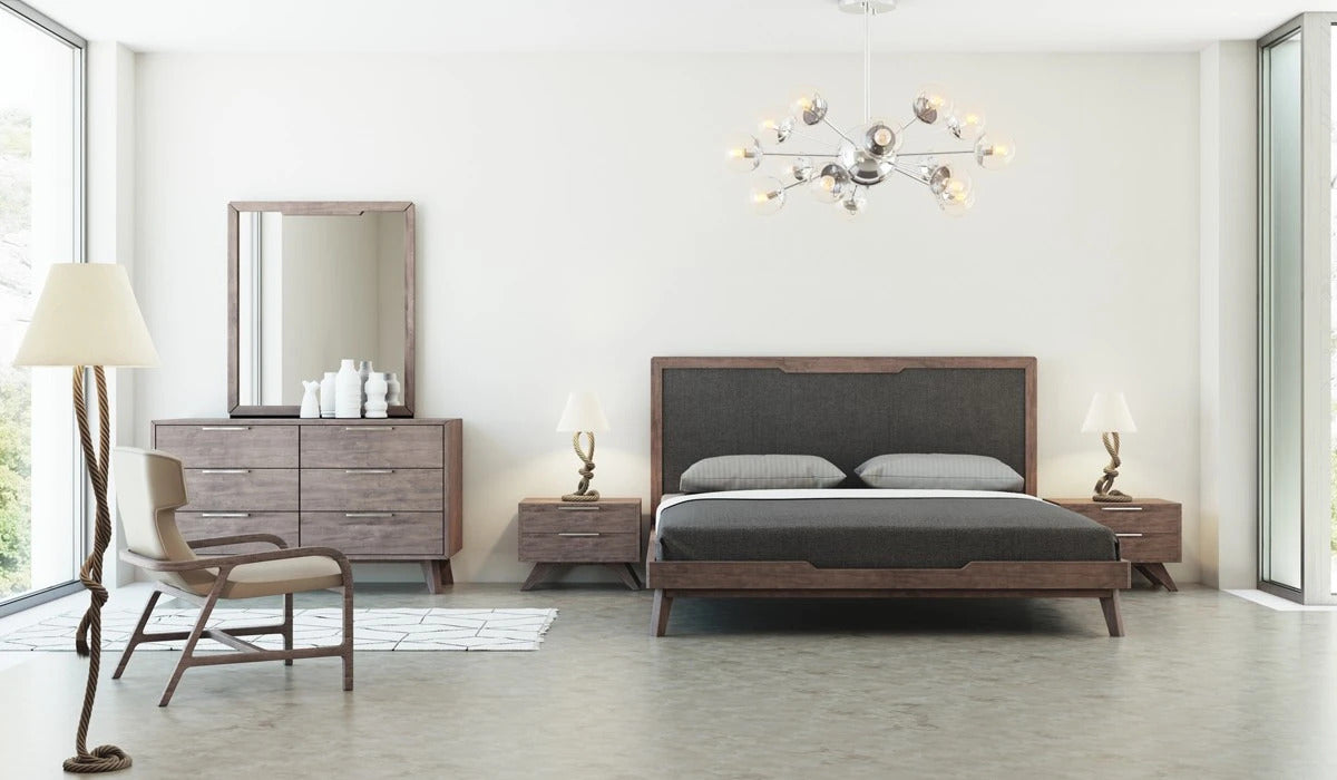 Bedroom Set : Grey & Walnut Bedroom Set