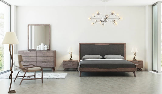 Bedroom Set : Grey & Walnut Bedroom Set