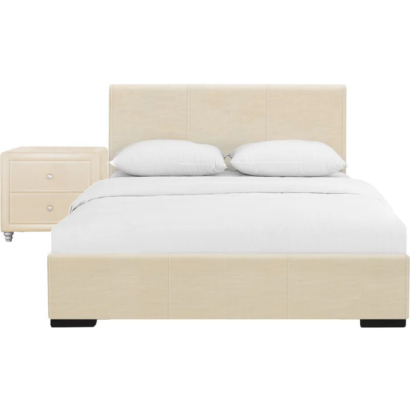 Bedroom Set: Upholstered Platform 2 Piece Bedroom Set