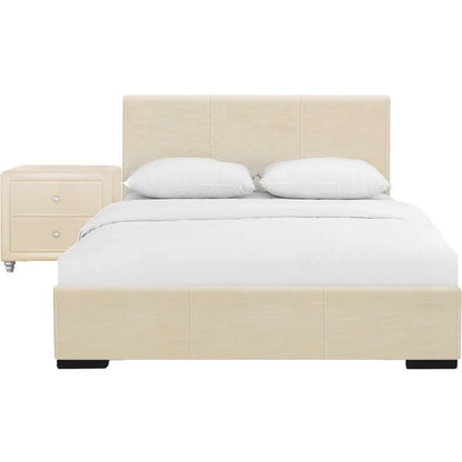 Bedroom Set: Upholstered Platform 2 Piece Bedroom Set