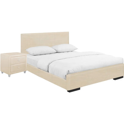Bedroom Set: Upholstered Platform 2 Piece Bedroom Set