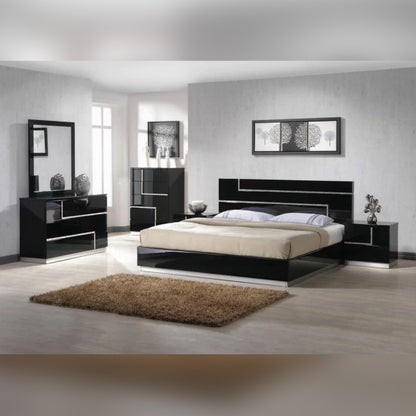 Bedroom Set Wooden Slats Platform Bedroom Set