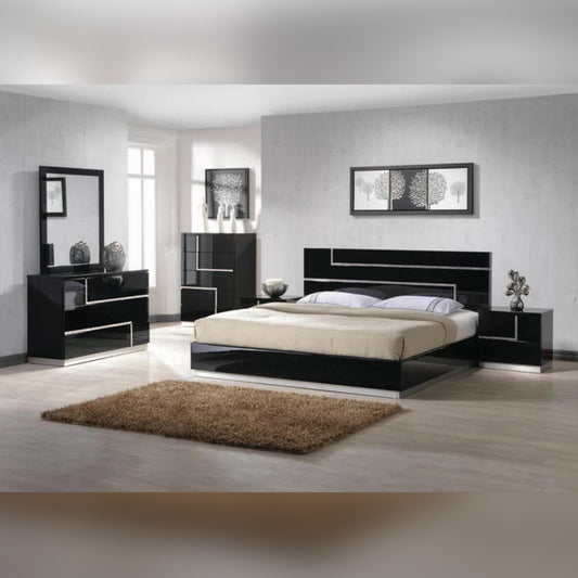 Bedroom Set Wooden Slats Platform Bedroom Set