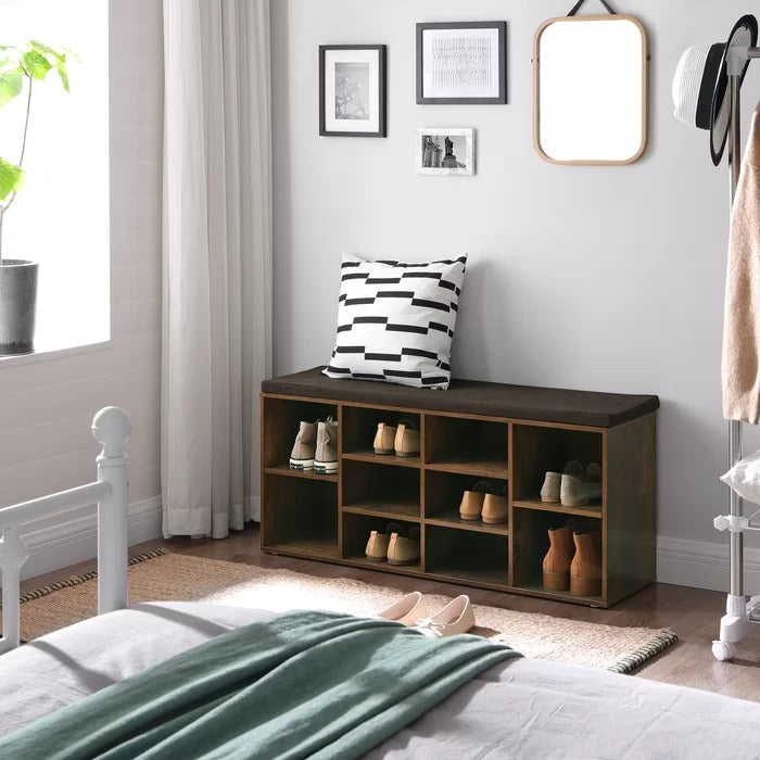 Benches: 10 Pair Shoe Rack With Seat, Storage Bench