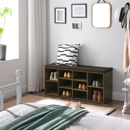 Benches: 10 Pair Shoe Rack With Seat, Storage Bench
