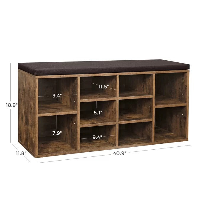 Benches: 10 Pair Shoe Rack With Seat, Storage Bench