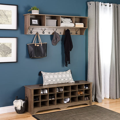 Benches : 24 Pair Shoe Storage Cubby Bench