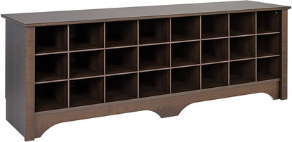 Benches : 24 Pair Shoe Storage Cubby Bench