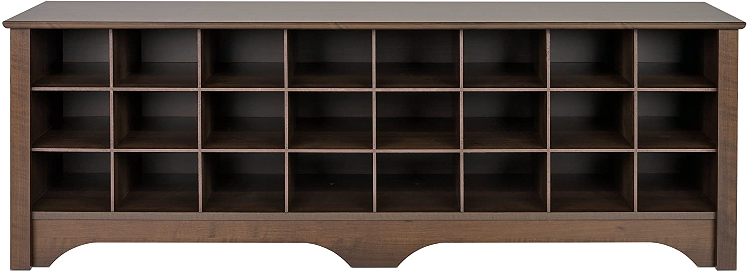 Benches : 24 Pair Shoe Storage Cubby Bench