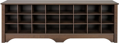 Benches : 24 Pair Shoe Storage Cubby Bench