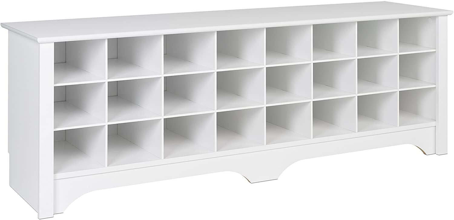 Benches : 24 Pair Shoe Storage Cubby Bench