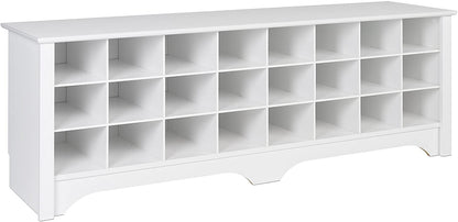 Benches : 24 Pair Shoe Storage Cubby Bench