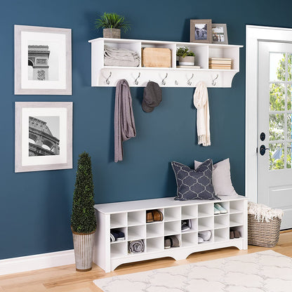 Benches : 24 Pair Shoe Storage Cubby Bench
